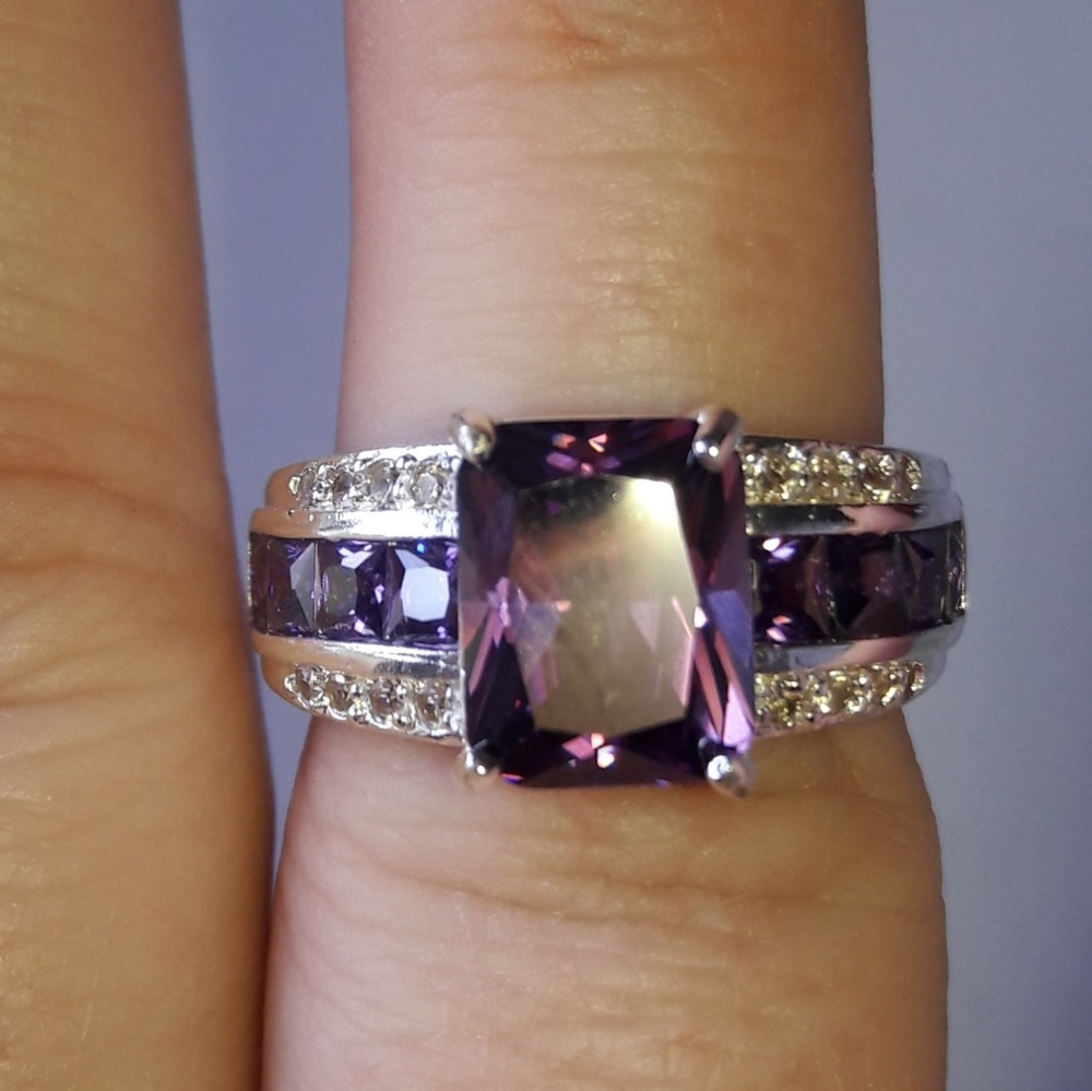925 sterling silver amethyst ring